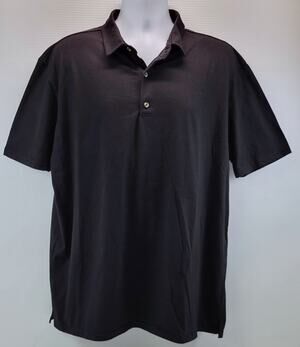 A) Fresh Clean Threads Men Polo Shirt Black 3XL Stratusoft Blend